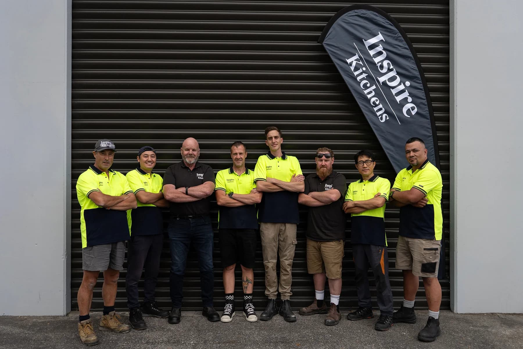 Inspire Kitchens team group photo at the workshop